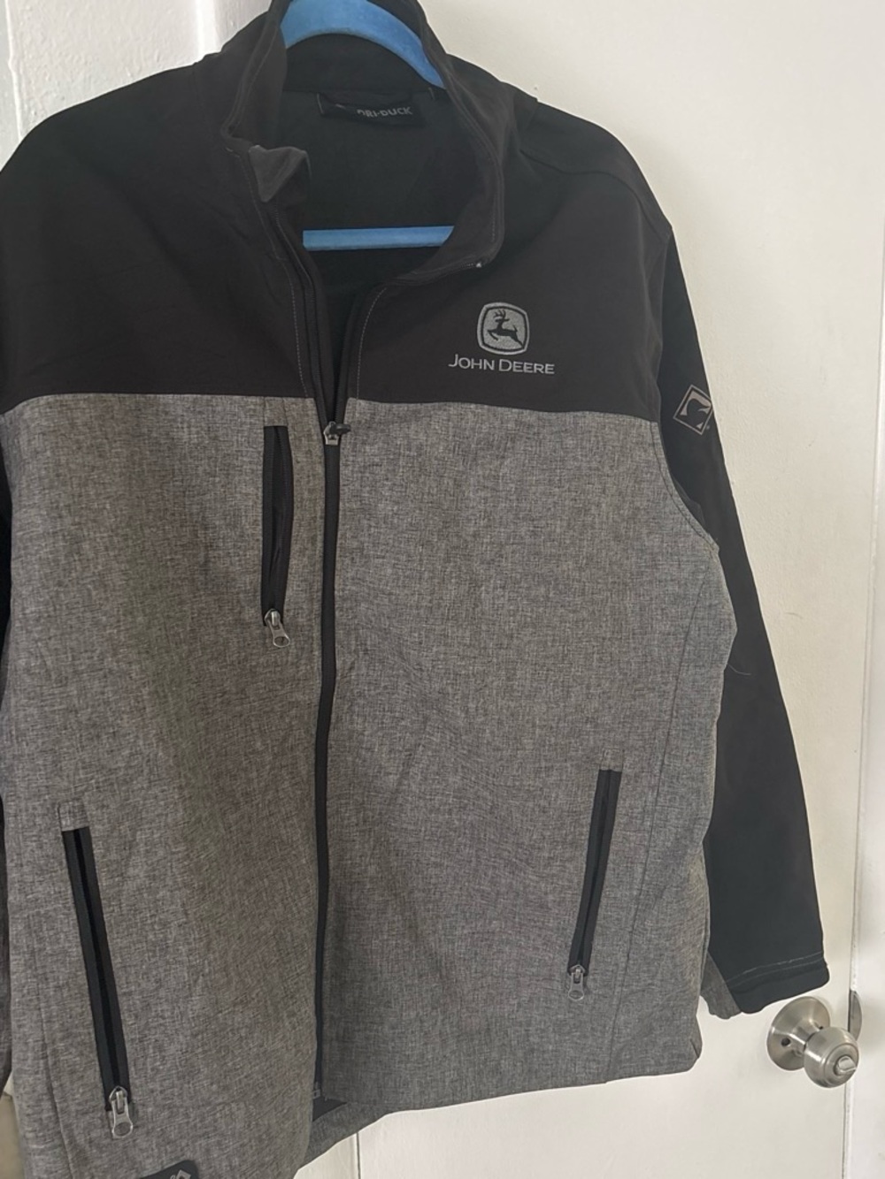 John Deere Men’s Black and Gray Two-Tone Softshell Jacket
